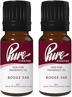 Pure Scented 20ml Fragrance Oils - 2 x 10ml Suitable for Candles, Soaps, Slime, Diffusers, Cosmetics, Wax Melts, Designer (2 x 10ml, Rouge 540)