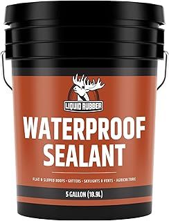Liquid Rubber Waterproof Sealant - Multi-Surface Leak Repair Indoor and Outdoor Coating, Water-Based, Easy to Apply, Original Black, 1 Quart