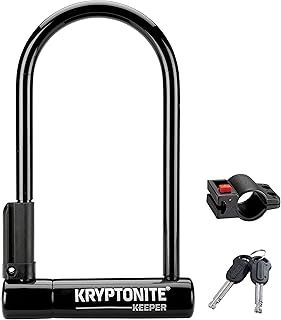 Kryptonite 004196 Standard Keeper 12 STD With Bracket Lock, Black, One Size
