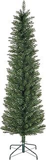 HOMCOM 6ft Artificial Pencil Christmas Tree with 329 branches, Metal Base, Realistic Xmas Tree, Green