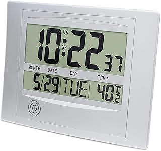 QUIGO Digital Wall Clock, Living Room Decor Manual Control, Large Battery Powered Desk Clock
