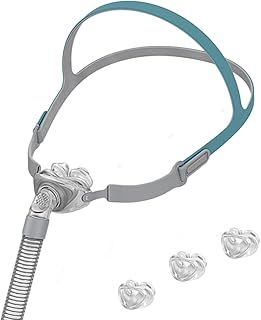 CPAP Mask Nasal Pillow Frame Fit, Full Combination CPAP Headgear Strap Tube Frame with S/M/L Size CPAP Nasal Pillow, Soft & Sealing Improve Wearing Comfort for Sleep