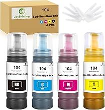 104 Sublimation Ink for Epson 2810 1810 2710 2714 2711 2726 ET-2850 2830 2815 2820 2856 2750 2700 2811 Compatible EPSON ECOTANK Printer (BK/C/M/Y, 4-Pack)