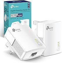 TP-Link TL-PA717 KIT 1-Port Gigabit Powerline Starter Kit, Data Transfer Speed Up to 1000 Mbps, Ideal for HD/3D/4K Video Streaming and Online Gaming(for Wired Only), No Configuration Required