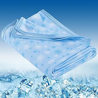 Cooling Blankets 200x220CM Two-Sided Cooling Blanket for Sleeping Lightweight Summer Blanket with Japanese Q-Max 0.42 Cooling Fibers Double-Sided Cooling Blanket for People Snowflake
