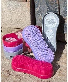 LeMieux Wizard Trio Brush in Burgundy, Grey and Purple - Easy Hair Removal - One Size Horse Grooming Accessory - Pack of 3
