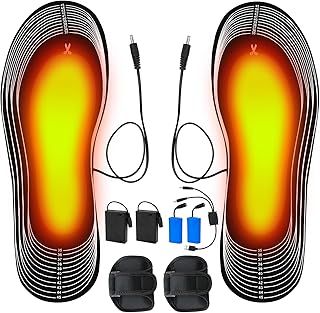 SelfTek Heated Insoles USB/Battery Powered Heating Insoles Washable Cuttable Thermal Insoles Winter Foot Warmer for Men Women Indoor Outdoor Sports (Size 35-46)