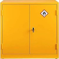 COSHH Cabinet - Hazardous Substance Storage Cabinet, COSHH Cupboard Fire Proof Flammable Yellow Small Cabinets, Sturdy 915x900x459mm - Dangerous Substance Chemical Cupboards