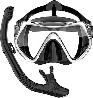 BuyCard Snorkel Set Adults,Dry-Top Snorkeling Gear With 180°Panoramic View Diving Mask, Diving Set For Snorkeling Scuba Diving Swimming Travelscuba Mask.