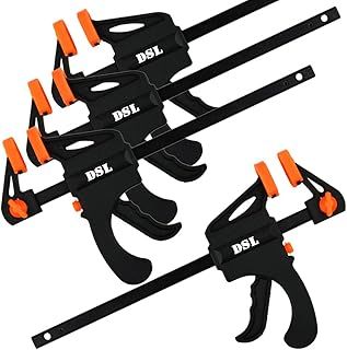 DSL Clamps for Woodwork, 4 x 103mm Jaws Ratchet Bar Clamp Set, Ideal Wood Clamp for Woodworking, Carpentry, DIY Projects