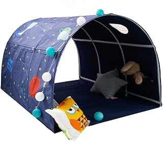 Children's Cabin Bed Tunnel Tent for 90-100cm in Width Loft Bed Bunk Tent,Fabric, Blue, Single