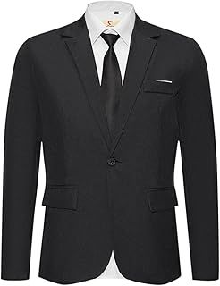Men's Regular Fit Blazer 2 Buttons Modern Business Jacket Blazer, Mens Casual Suit Jackets Slim Fit Blazer One Button Suits Coat Solid Jacket Tops