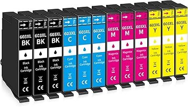 603XL Ink Cartridges Multipack Replacement for Epson 603 XL for Expression Home XP-3100 XP-4100 XP-2100 XP-2105 XP-3105 Workforce WF-2810 WF-2830 WF-2835 WF-2850 Printer (12-Pack)
