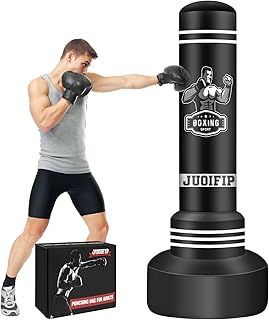 Freestanding Punching Bags for Adults - 175cm Heavy Punching Bag with Stand - Men Standing Boxing Bag Inflatable Kickboxing Bag for Training MMA Muay Thai Fitness
