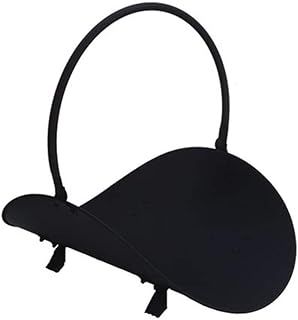 JVL Black Mendip Iron Fireside Fire Companion Log Basket Holder with Handle