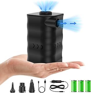 Woowind Electric Air Pump 6000mAh Rechargeable Inflate Deflate for air bed Float Swimming Ring Paddling Pool Beach Toys Portable & High Power Includes 3 Nozzles