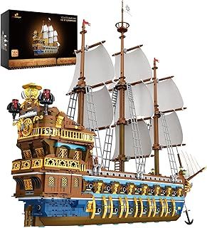 40103 Pirate Ship Building Blocks Sets, Gorgeous Royal Fleet Model with Tiered Design, Attractive Pirate Ship Toys Building Kits Model Collection, Gifts for Boys Kids Adults(3162 Pieces)