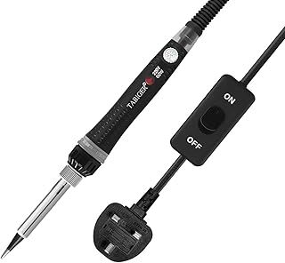 Tabiger Soldering Iron, Adjustable Temperature 60W Soldering Iron Gun with ON/Off Switch Portable Electric Welding Iron Pen, UK Plug, 200-450℃, Power Indicator Light, 1.6m Cable
