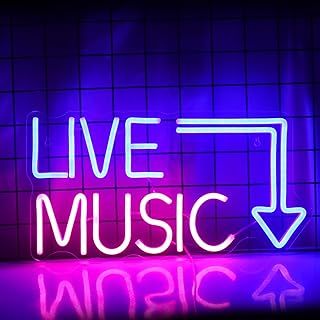 Wanxing Neon Lights Letters - Music Bar Sign, Bedroom Wall Decor, Party, Club (Blue Pink)