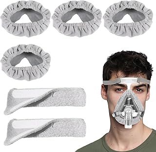 4 PCS Mask Liners for Sleep Apnea Mask Liners with 2 Anti-Indentation Pads,Mask Liners for Cp_ap,Reusable Mask Liners,Washable, Reducing Indentation Marks (Grey)