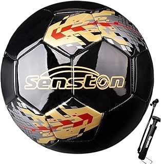Football Training Ball Size 5 - Official Match Soccer Ball for Adults - Futsal Black
