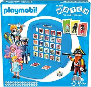 Top Trumps Match Playmobil Board Game, match 5 burglars, pirates, fairies, knights and princesses in a row to win, travel game, gift and toy for Age 4 plus