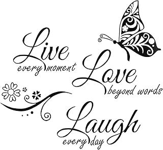 VIKSAUN Live Love Laugh Wall Stickers, Motivational Wall Stickers, Inspirational Family Quotes Lettering Wall Decals Art, Wall Sign Art Decor, for DIY Home Decoration for Bedroom Living Room (1 Psc)
