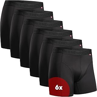 DANISH ENDURANCE Sports Boxers for Men, Anti Chafing Men's Boxer Shorts for Running, with Pouch, Moisture Wicking, Dry Fit, with Regular or Long Leg, 6 Pack