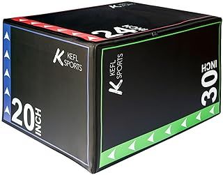 KEFL 3 IN 1 Soft Plyo Jump Box, Plyometric Aerobic Jump Box for Intense Cardio, Cross Training for Gym, Home, Fitness workout - 3 sides, 76cm x 61cm x 51cm (30" X 24" X 20")