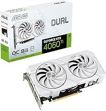 Asus DUAL RTX4060 Ti EVO White OC, 8GB DDR6, HDMI, 3 DP, 2595MHz Clock, Overclocked