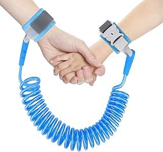 Anti Lost Toddler Wrist Reins, Toddler Safety Harness Walking Leash, Anti-Lost Child Safety Wrist Link, 2.5M 360 Degree Rotating Wrist Strap with Elastic Wire Rope for Kids Baby Boys Girls