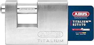 ABUS TITALIUM™ Padlock 82TI/70 - Monoblock Lock for Special Areas - with Thick Hardened Steel Shackle - 24673 - ABUS Security Level 6 - Silver
