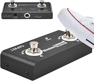 LEKATO Wireless Page Turner Pedal External Page Tuner Pedal Wireless for LEKATO Loop Pedal with Multi Loops Control and Smartphones Tablets with Andriod System Free Your Hand
