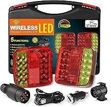 D-TECH Magnetic LED Wireless Trailer Lights,12V Waterproof Cordless LED Trailer Tail Light Kit,With 13pin to 7pin Trailer Adaptor, Suitable for 7pin and 13pin socket vehicles,Cable Free Rear Lights