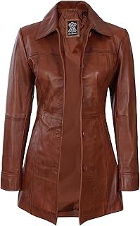 fjackets Real Leather Jacket Women - Lambskin Long Coats For Women - Stylish Soft Women's Trench Coats