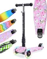 Big Fold | Three Wheel Scooter for Children Ages 5-10 Years | LED Wheels with Flashing Lights | Height Adjustable 65 to 89 cm | Rear Reflectors