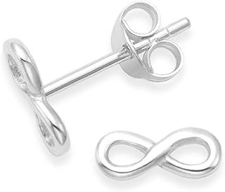 Heather Needham Sterling Silver Infinity Earrings - SIZE: 1/3 inch - 8mm x 3.5mm (very small) - MUCH SMALLER THAN SHOWN. Gift Boxed 5084