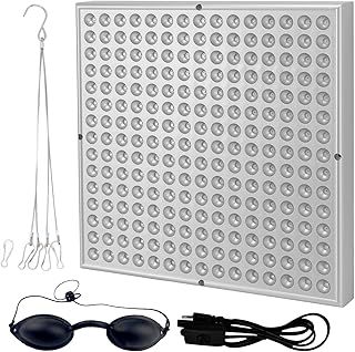 Home Tanning Lamp,Face and Body Sunlamp with Hanging Ring Hook and Blindfold,460nm Full Blue Therapy Lamp LED Skin Tanning Light with 225pcs LEDs 15W,Eye Protection Self Tanning Machine for Face,Body