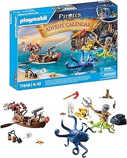Playmobil 71636 Advent Calendar: Pirates, Countdown to Christmas, includes 24 doors to open each day in December, Christmas toy for children ages 4 years+
