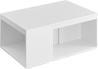 VASAGLE Coffee Tables, Side Tables Set of 3, Customisable Rectangular Small Tables, Modern Style, with Storage Shelf, for Living Room, Bedroom, Study, Snow White LCT301W01