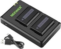 Neewer NP-FW50 Camera Battery Charger Set Compatible with Sony A6000, A6500, A6300, A6400, A7, A7II, A7RII, A7SII, A7S, A7S2, A7R, A7R2, A55, A5100, RX10(2-Pack, Micro USB Port, 1100mAh)