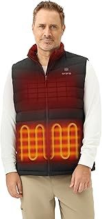 ORORO Men's Heated Down Gilet with Power Bank, Lightweight Heated Vest with 800 Fill Power Down (Charger Not Included)