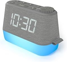 Alarm Clocks Bedside, Radio Alarm Clock, Night Light, FM Radio, Dual Alarm Clocks for Bedroom, USB Charging Port, Dimmable, LED Display, Relaxation Sounds, Sleep Aid, Mains Powered Battery Backup
