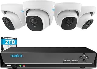 Reolink 4K PoE CCTV Camera Systems 8CH with 2TB HDD NVR and 4 X 8MP Home Security IP Cameras with Person/Vehicle Detection for 24/7 Recording Night Vision, RLK8-800D4