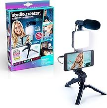 Studio Creator Podcast and Vlogging Kit, Phone Holder, LED Light, Microphone + Tripod, Create Content On The Go, Age 6+, White