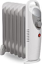 800W Mini Oil Filled Electric Portable Radiator Compact 5 Fin Thermostat Heater