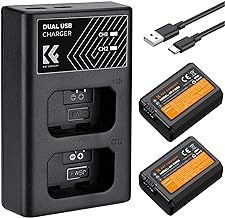 K&F Concept NP-FW50 Battery and Charger Set for Sony ZV-E10, Alpha 7, A7, A7II, A7RII, A7SII, A7S, A7S2, A7R, A7R2, A5000,A6000, A6500, A6300, NEX-3, NEX-5
