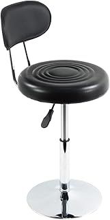 FURWOO PU Leather Work Stool Chair for Barber Shop Salon Beauty Task Drafting Stool Swivel Shop Stool with Backrest Small (Black)