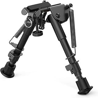 Rifle Bipod 6-9 Inches Tactical Rifle Bipod Adjustable Height Swivel Style Tactical Bipod Tilting Built in Podlock