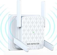 WiFi Extender Booster - WiFi Range Extender, WiFi Repeater, 5GHz & 2.4GHz Dual-Band Home WiFi Enhancer, 4 External Antennas, Smart Signal Indicator, Internet Booster, Easy Setup & Quick Installa